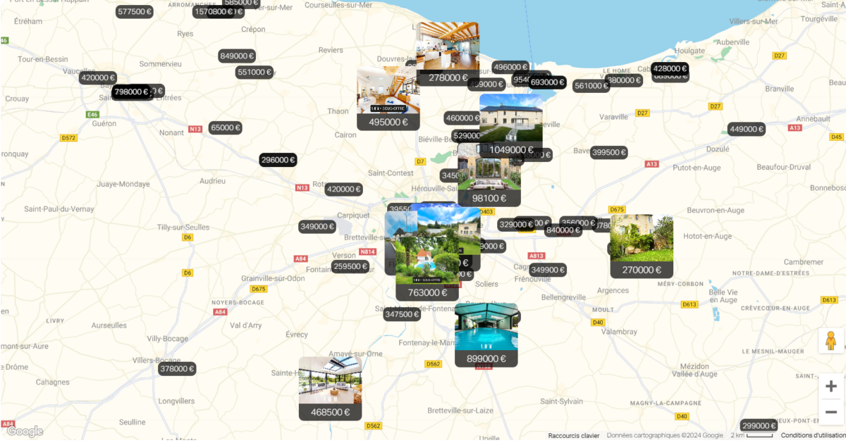 carte biens caen
