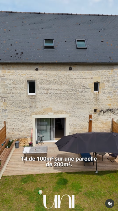 Maison T4 de 100 m2 sur terrain de 200 m2 – MOULINS-EN-BESSIN