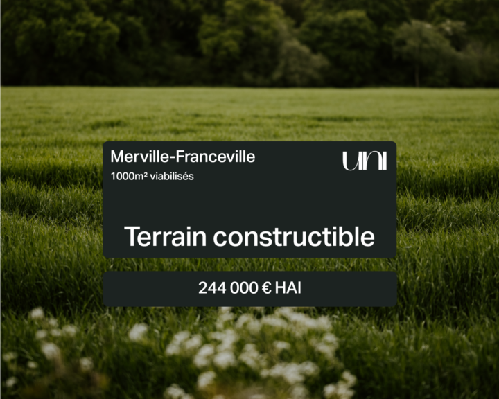 Terrain constructible de 1000m² Viabilisé - Merville-Franceville