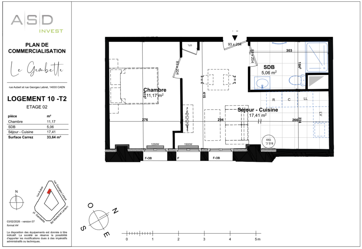 Appartement T2 35,51m² - Lot 10 - GAMBETTA
