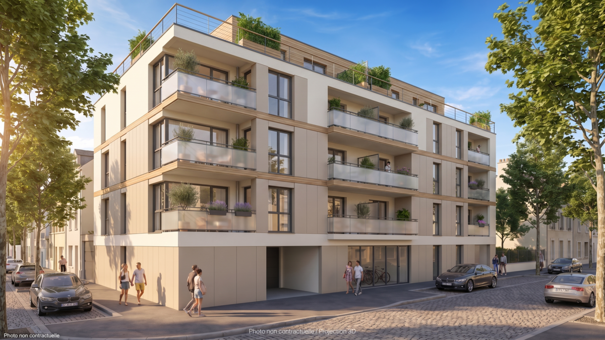 Appartement 4 pièces de 98,30 m²  Résidence Rue Constant Forget - Caen