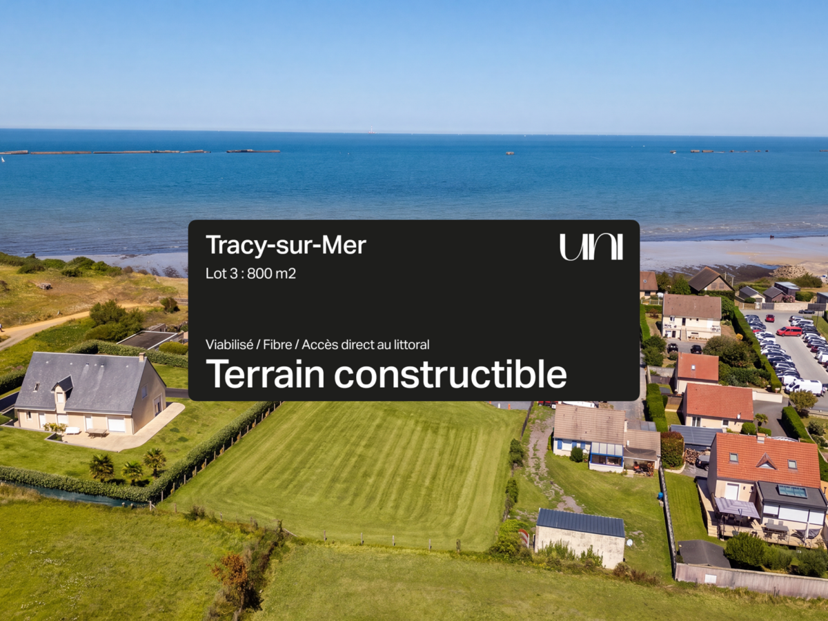 Terrain de 800m2 viabilisé situé à Tracy-Sur-Mer