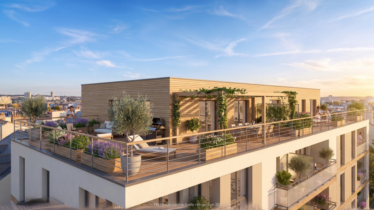 Appartement 4 pièces de 98,30 m²  Résidence Rue Constant Forget - Caen