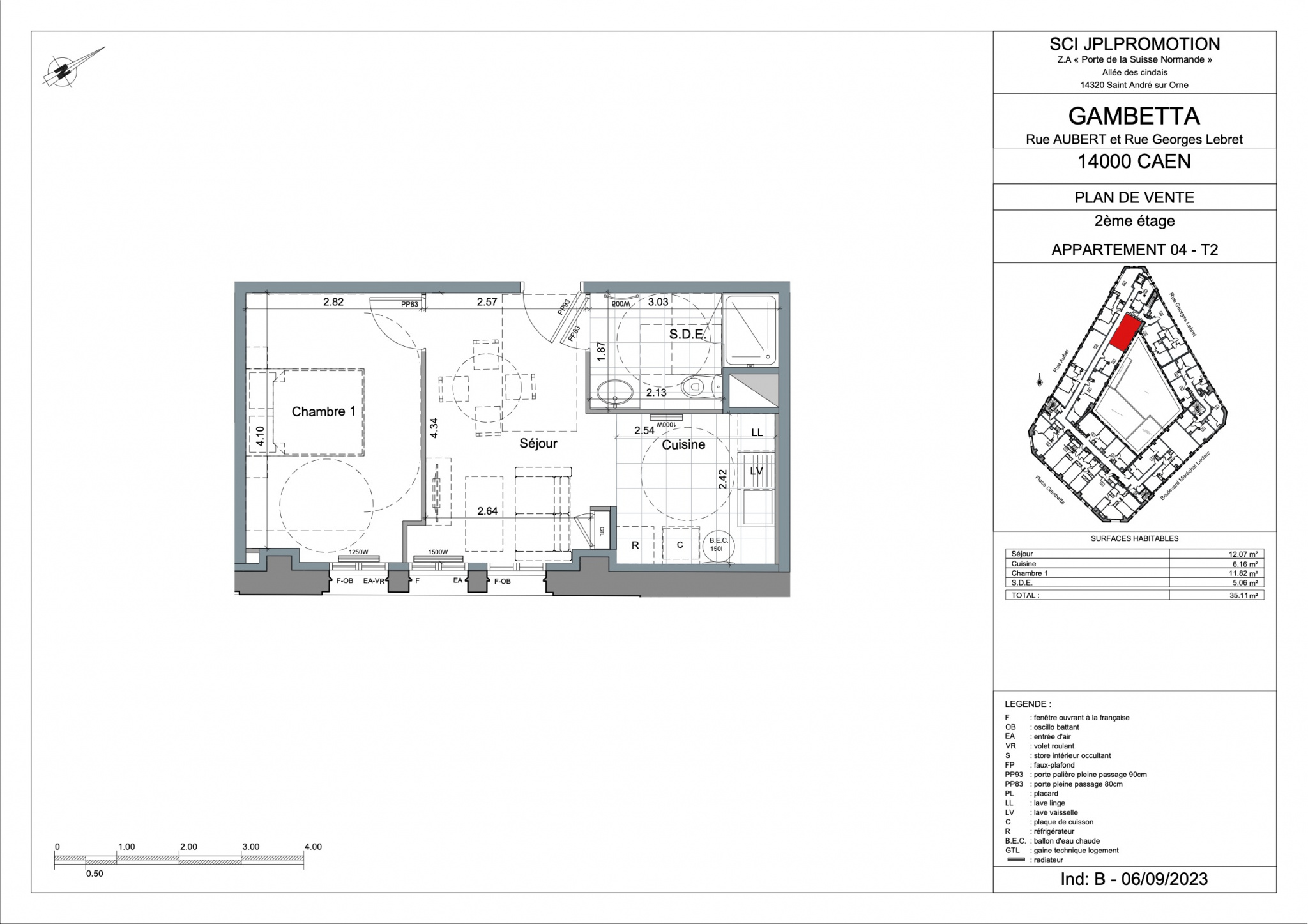 Appartement T2 35,87m2 - GAMBETTA