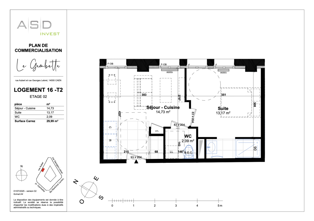 Appartement T2 30m2 - Lot 16 - GAMBETTA