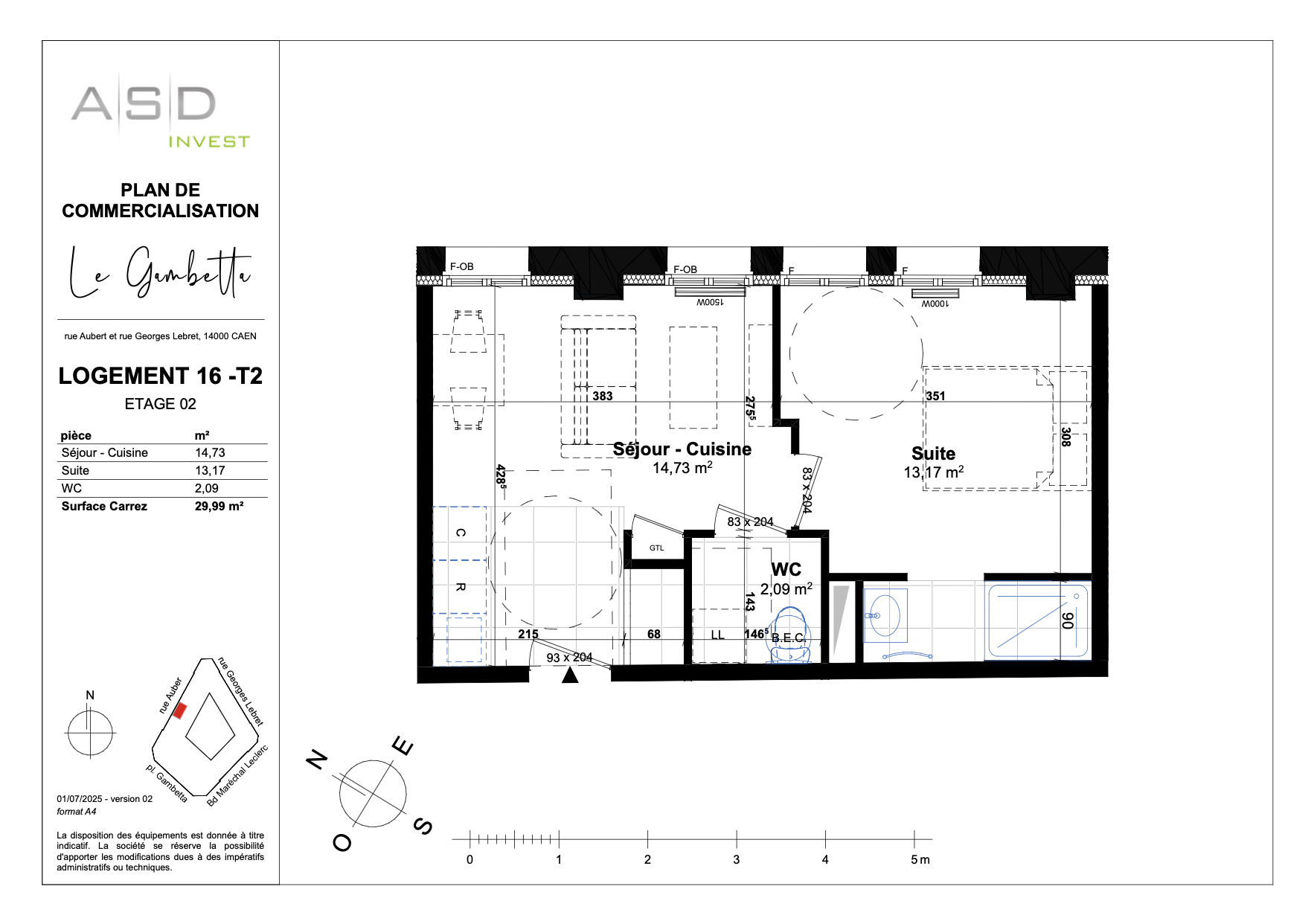 Appartement T2 30m2 - Lot 16 - GAMBETTA