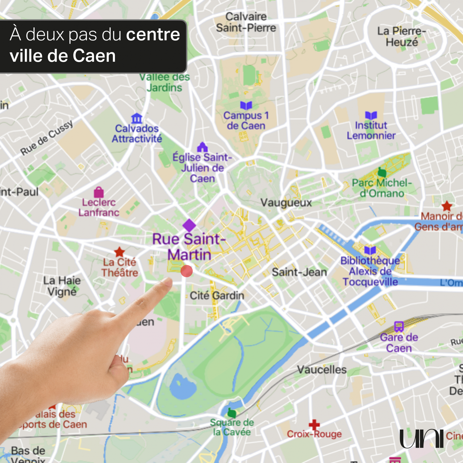 Appartement type maison de ville - Duplex T4 de 112m2 - Caen Rue Saint Martin